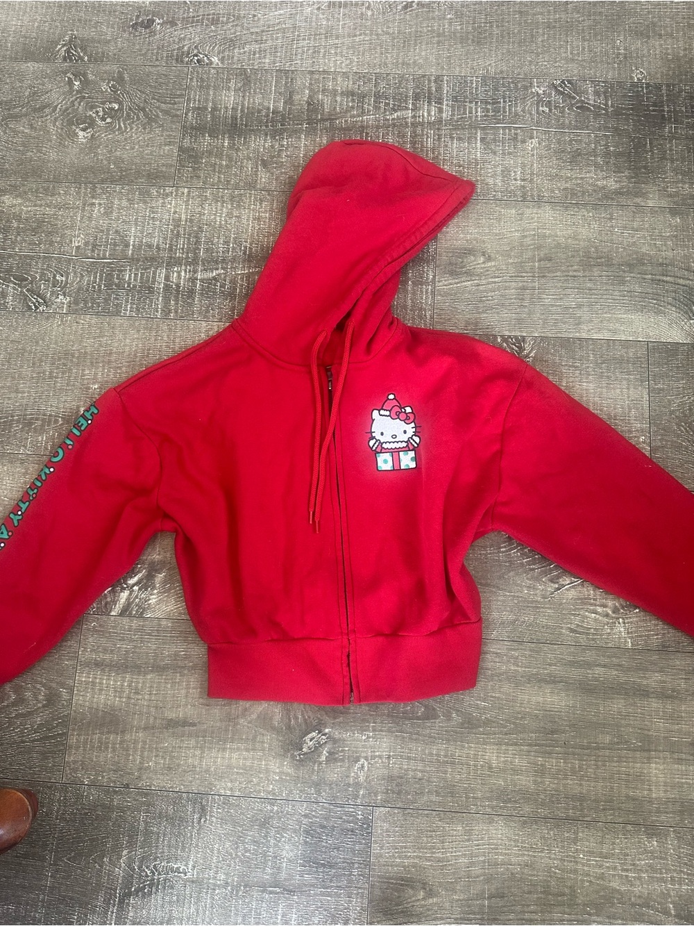 Aeropostale Red Zip-Up Hoodie with Front Character Patch